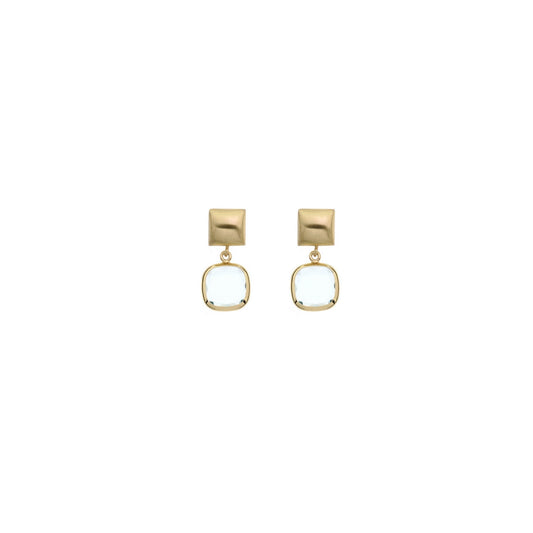 aquaforte aquacaramelle earrings with aquamarine faceted venitian glass