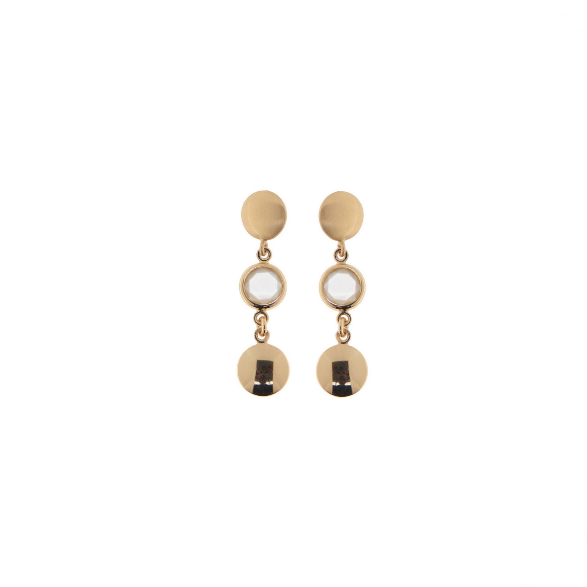 aquaforte mignon dangling earrings with mother of pearl