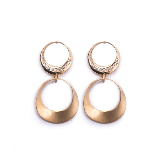 aquaforte lune dangling earrings with cubic zirconia