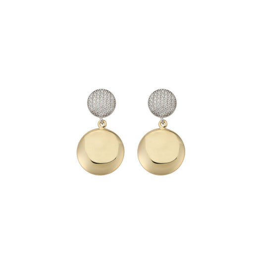 aquaforte i bicolore dangling earrings  with pave' cubic zirconia
