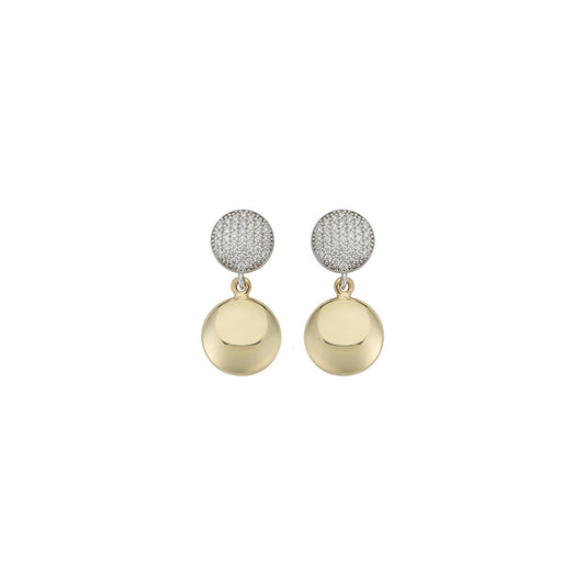 aquaforte i bicolore dangling earrings with pave' cubic zirconia