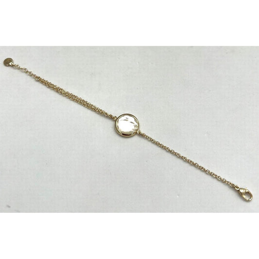 aquaforte mother of pearl round inset bracelet