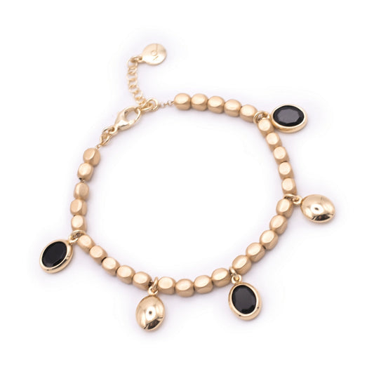 aquaforte mignon dice links with dark faceted elements bracelet