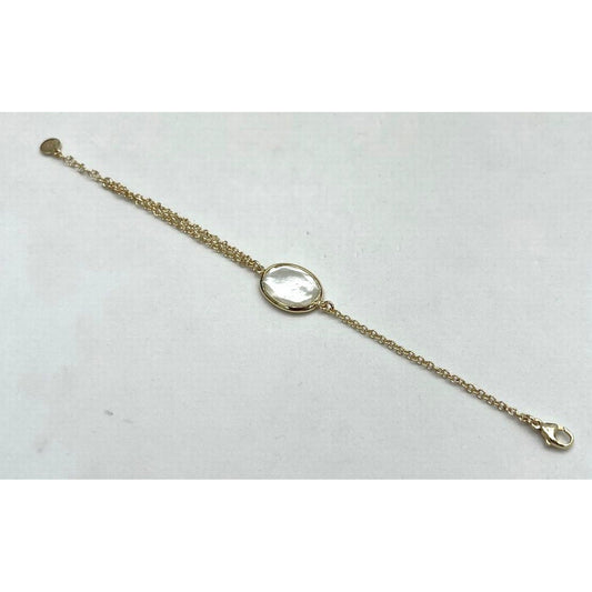 aquaforte mother of pearl oval inset bracelet