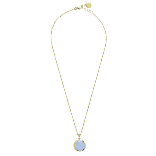 aquaforte aquacaramelle necklace with milky blue faceted venitian glass