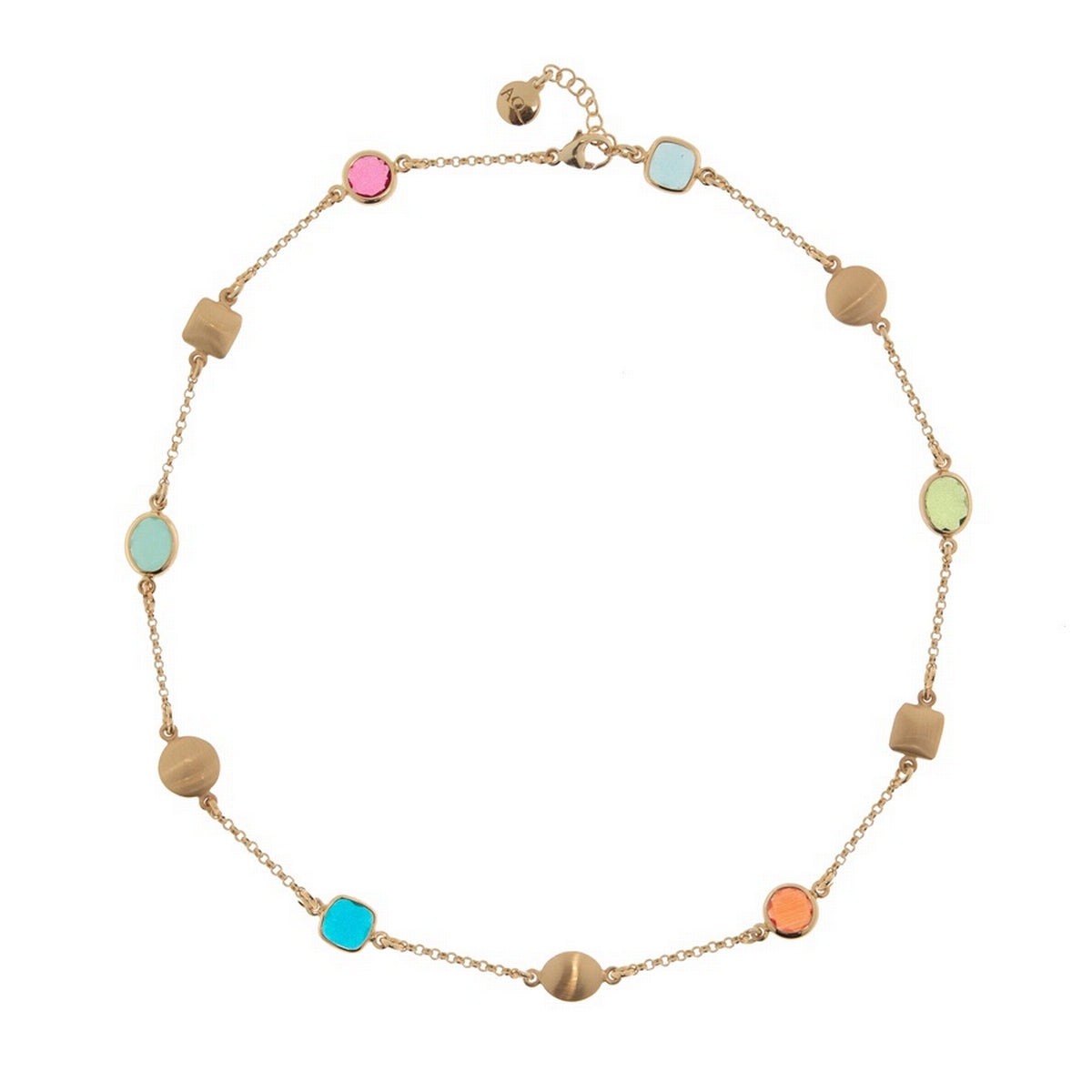 aquaforte mignon necklace with multicolour artificial stones