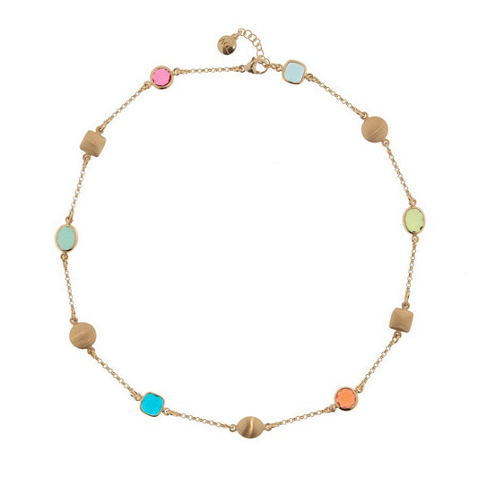 aquaforte mignon necklace with multicolour artificial stones