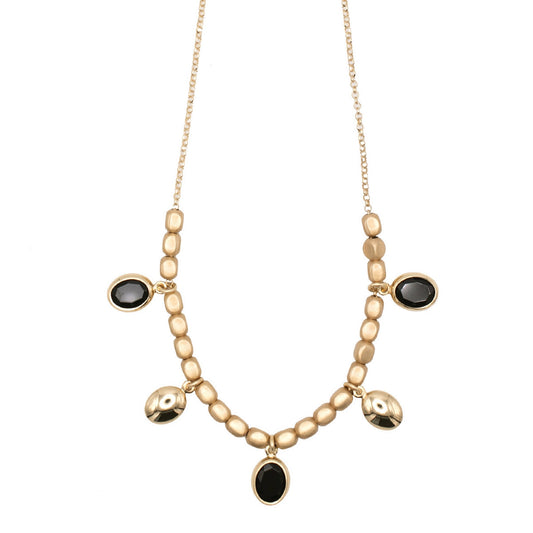 aquaforte mignon necklace with black artificial stones