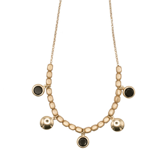 aquaforte mignon dice links with dark faceted elements necklace
