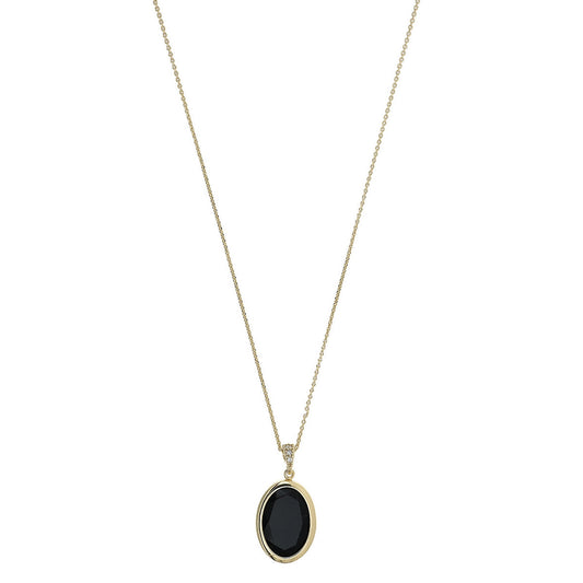 aquaforte mignon necklace with obal black faceted glass  pendant