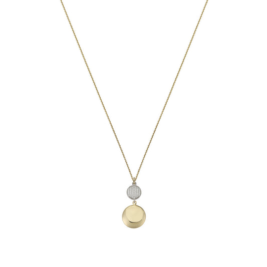 aquaforte i bicolore necklace with pave' cubic zirconia