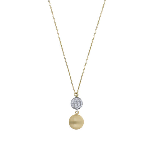aquaforte i bicolore necklace with pave' cubic zirconia