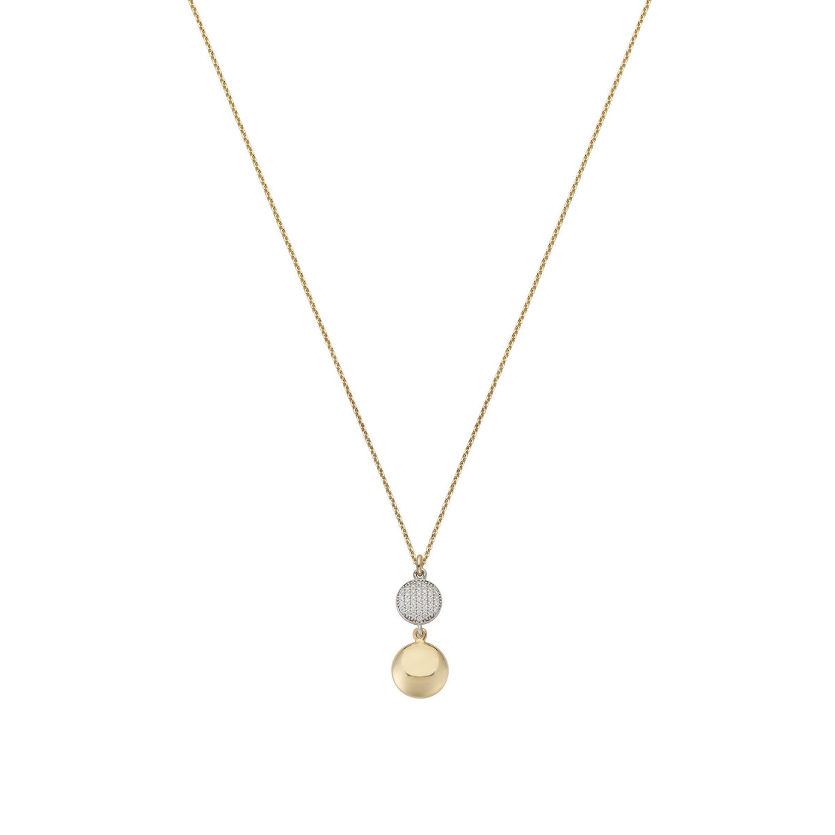 aquaforte i bicolore necklace with pave' cubic zirconia