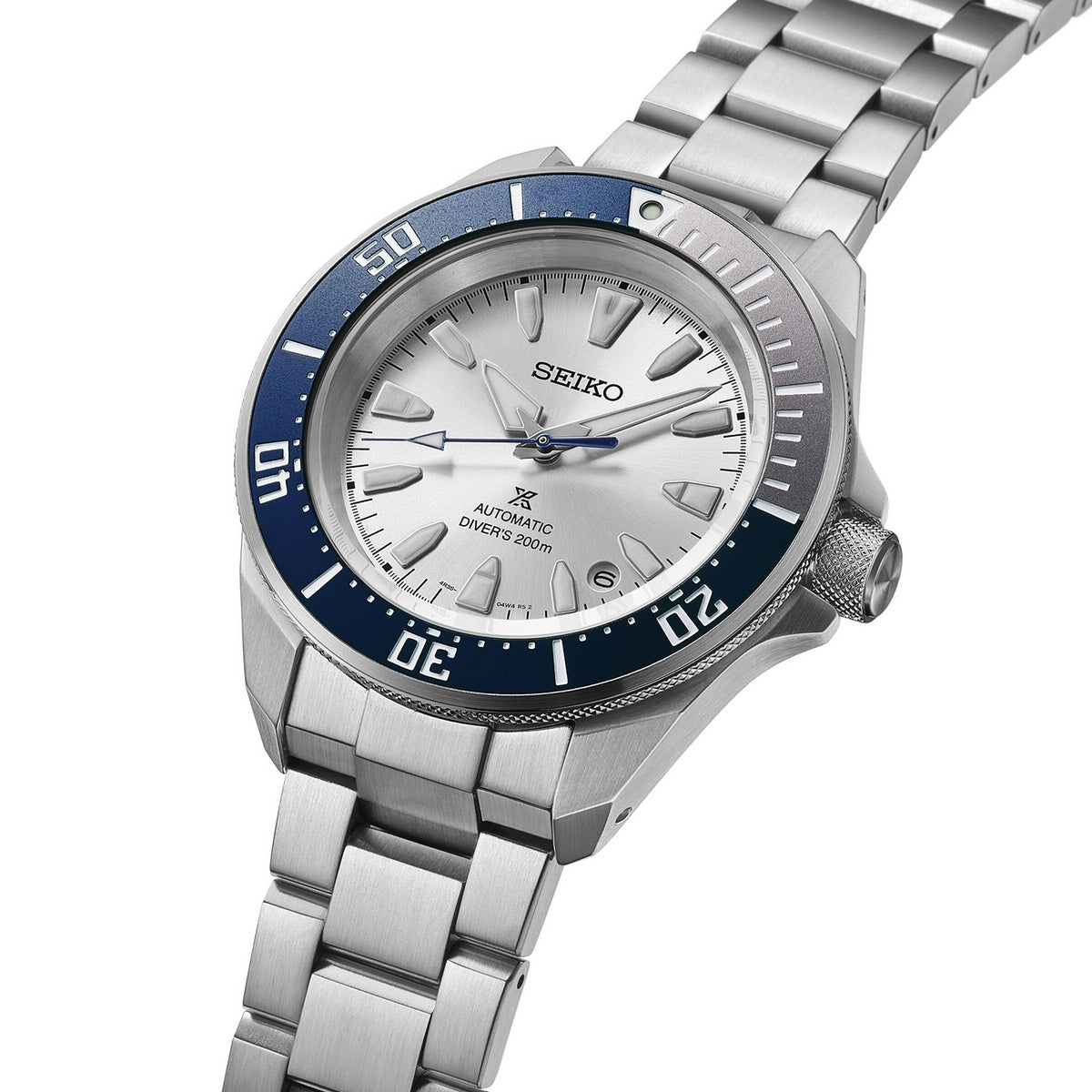 seiko 145th anniversary prospex diver's watch samurai mechanical limited edition in silvertone