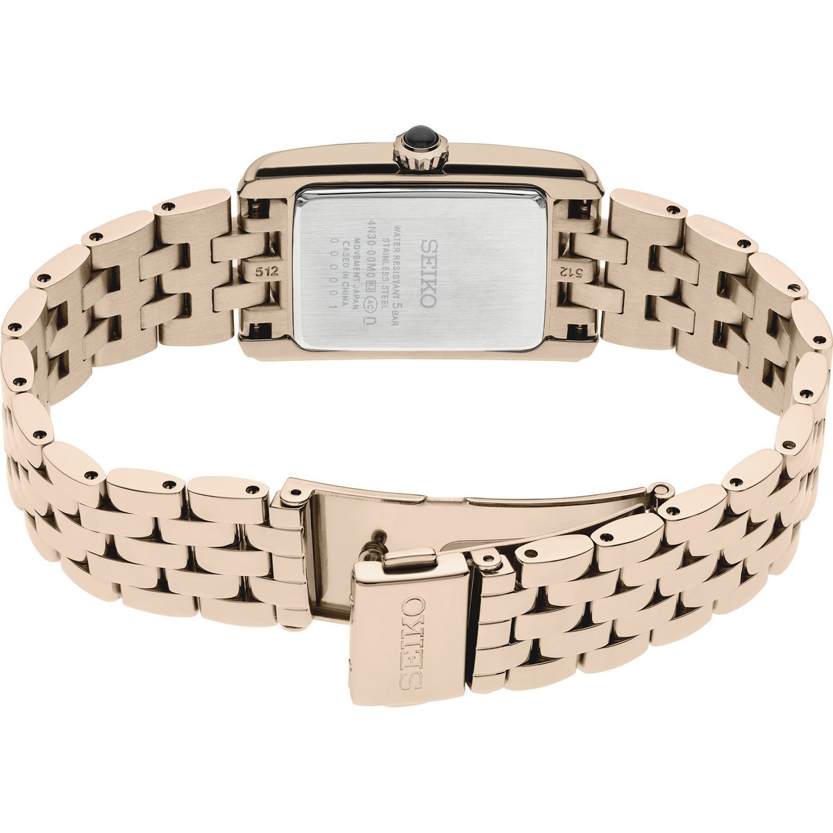 seiko ladies tank rose gold plate