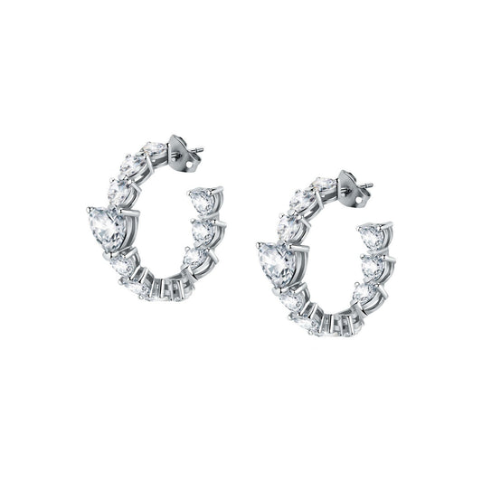 chiara ferragni diamond heart earrings hoop with white heart stones