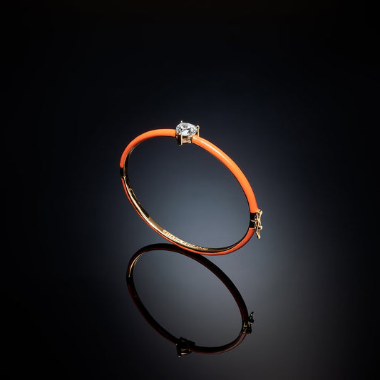 chiara ferragni love parade orange enamel bangle