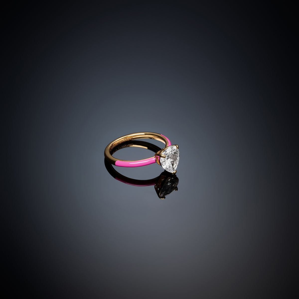 chiara ferragni love parade pink enamel  ring size n