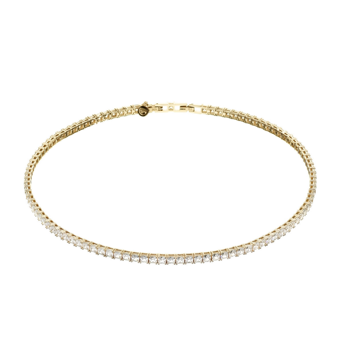 chiara ferragni classic tennis gold plated necklace