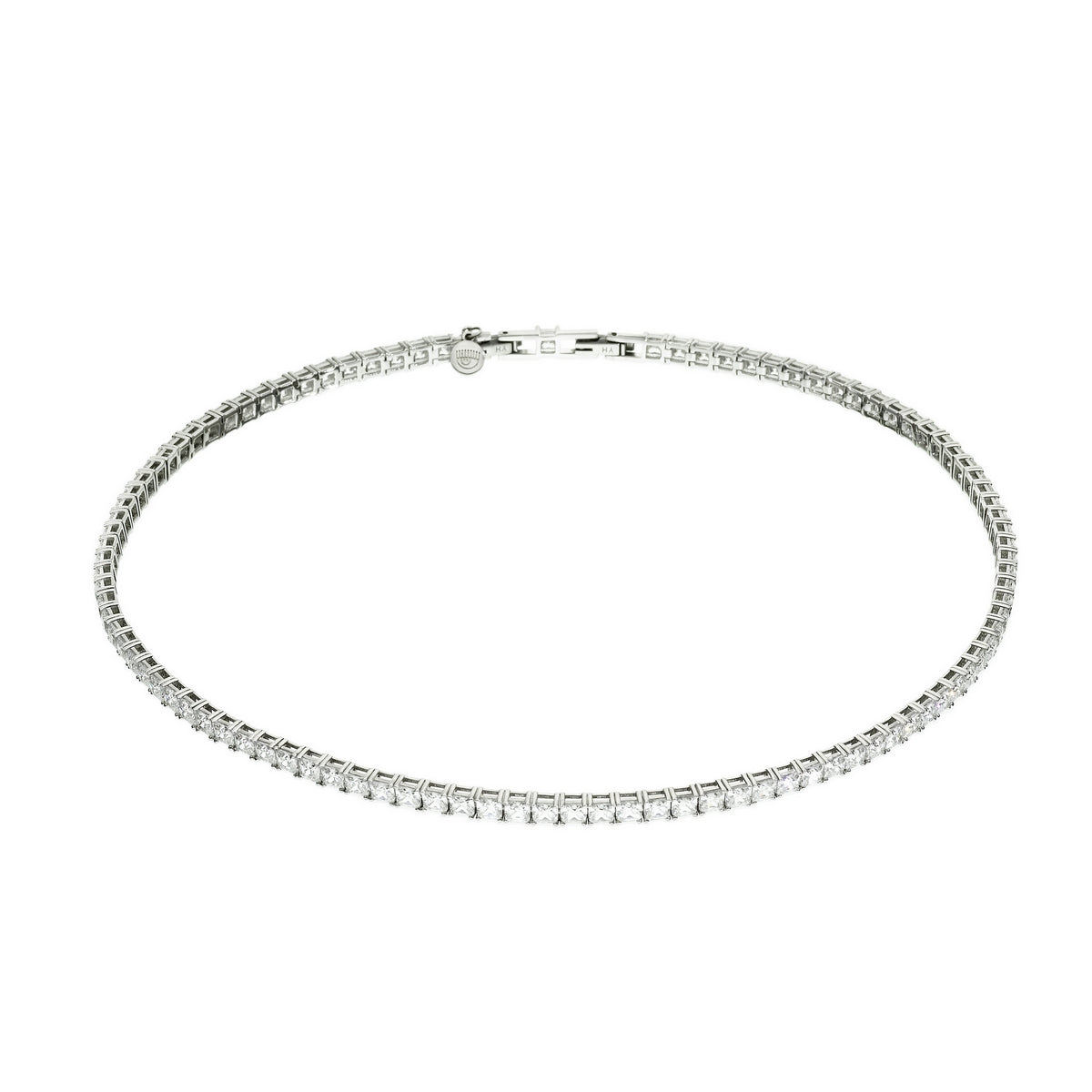 chiara ferragni classic tennis silver plated necklace