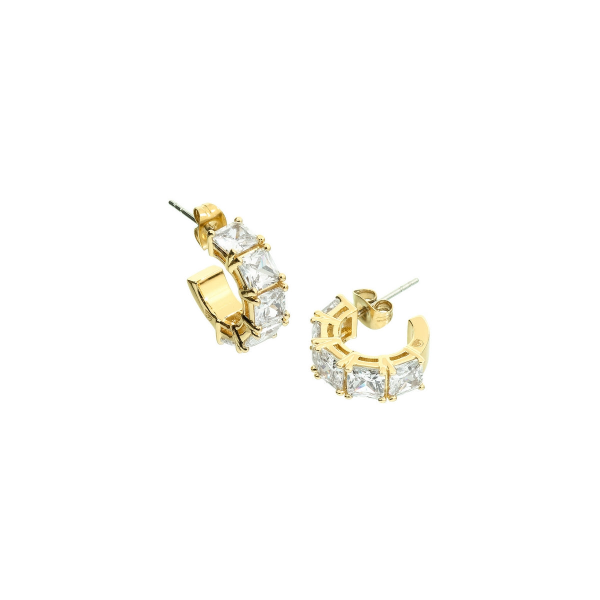 chiara ferragni classic gold plated crystal hoop earring 16mm