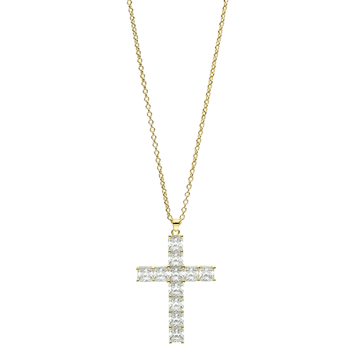 chiara ferragni croci cross gold plated pendant 48.5 x 31mm