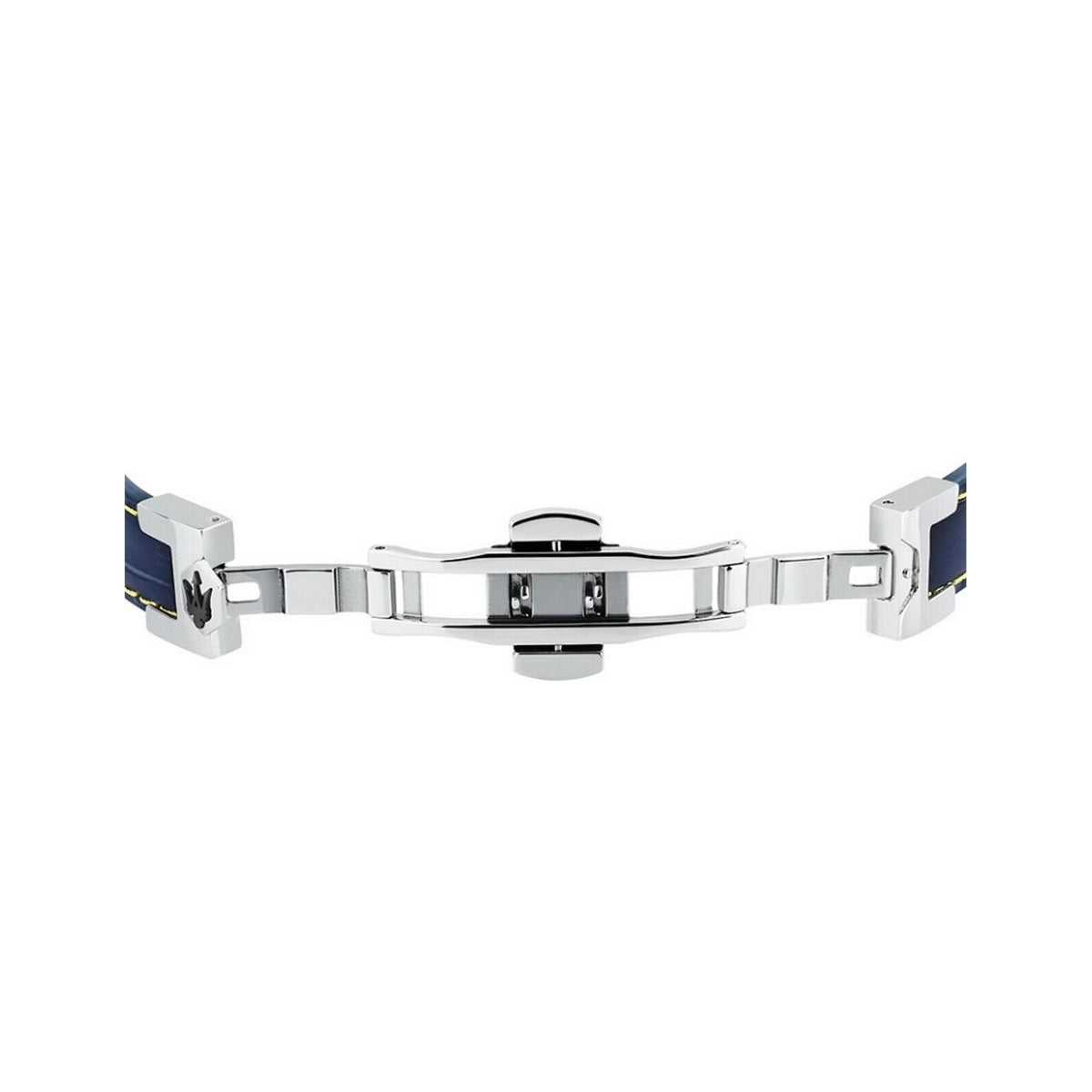 maserati jewels leather stainless steel bracelet blue leather blu 6.5x5.5cm