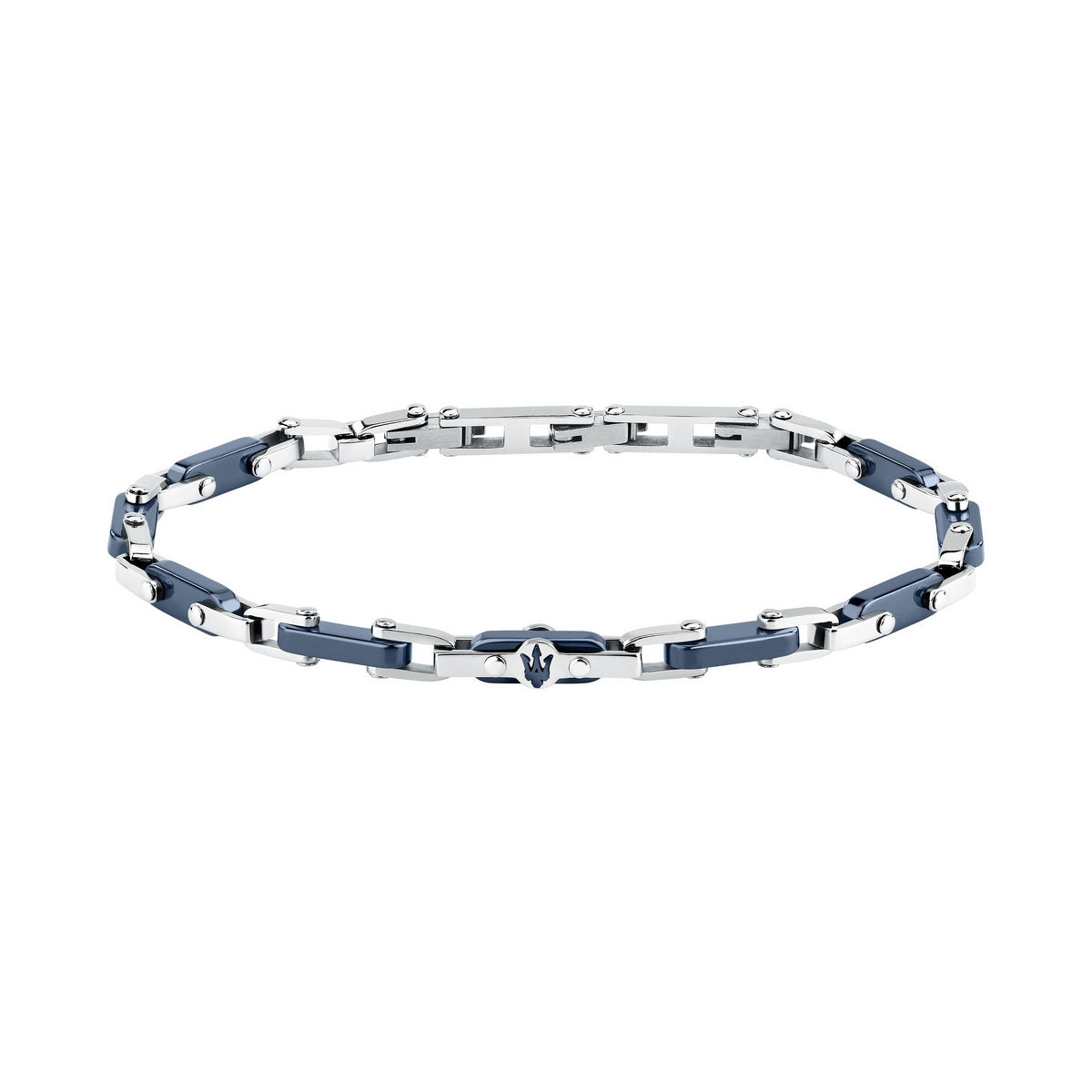 maserati jewels ceramic stainless steel bracelet blue 19.5+3.5cm