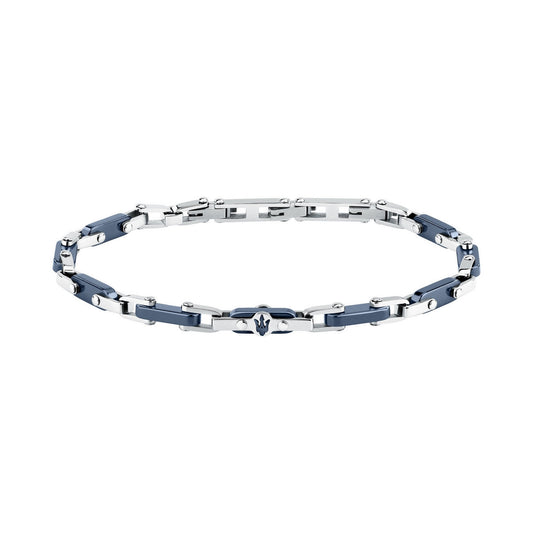 maserati jewels ceramic stainless steel bracelet blue 19.5+3.5cm