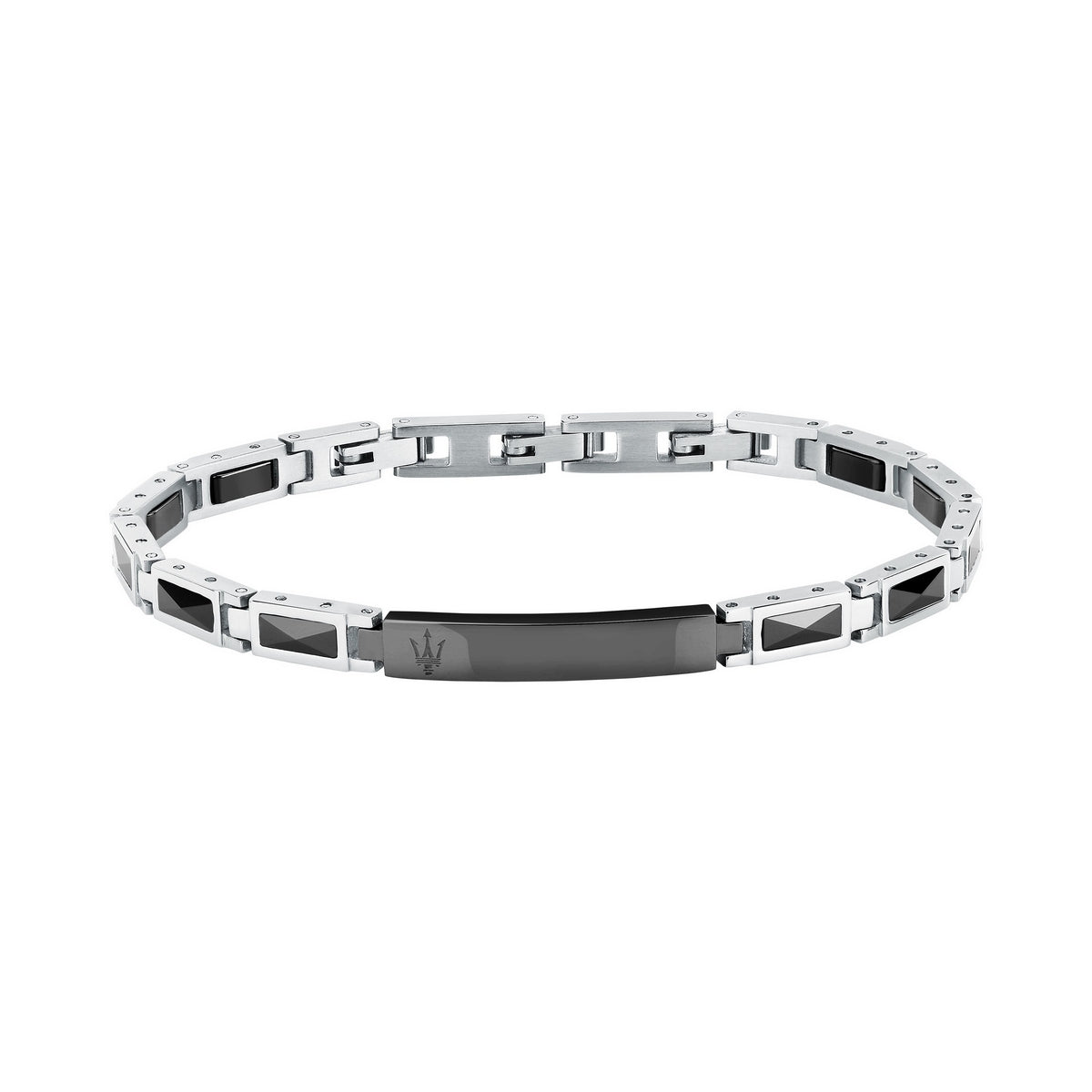 maserati jewels ceramic stainless steel bracelet black 18+3.5cm