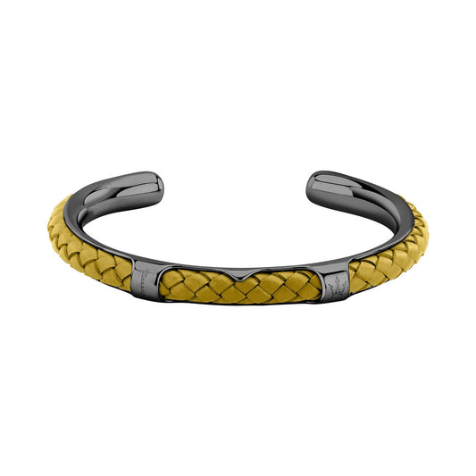 maserati jewels leather bangle ss dg leath ye 6.5x5.5cm