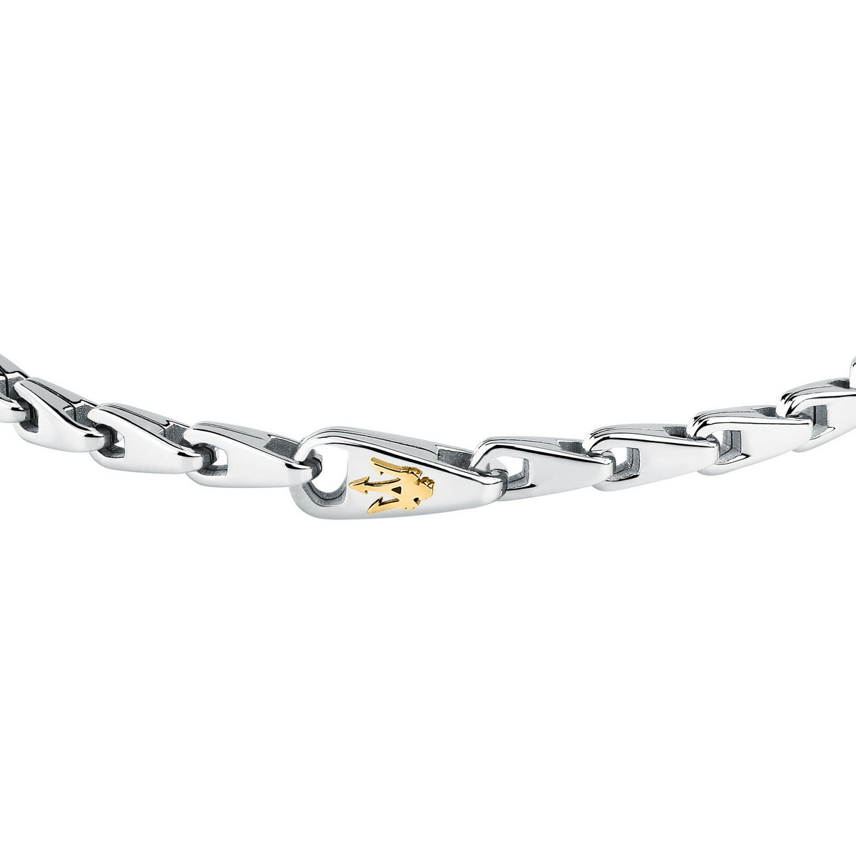 maserati jewels iconic bracelet stainless steel gold plated trident 18.5+3cm