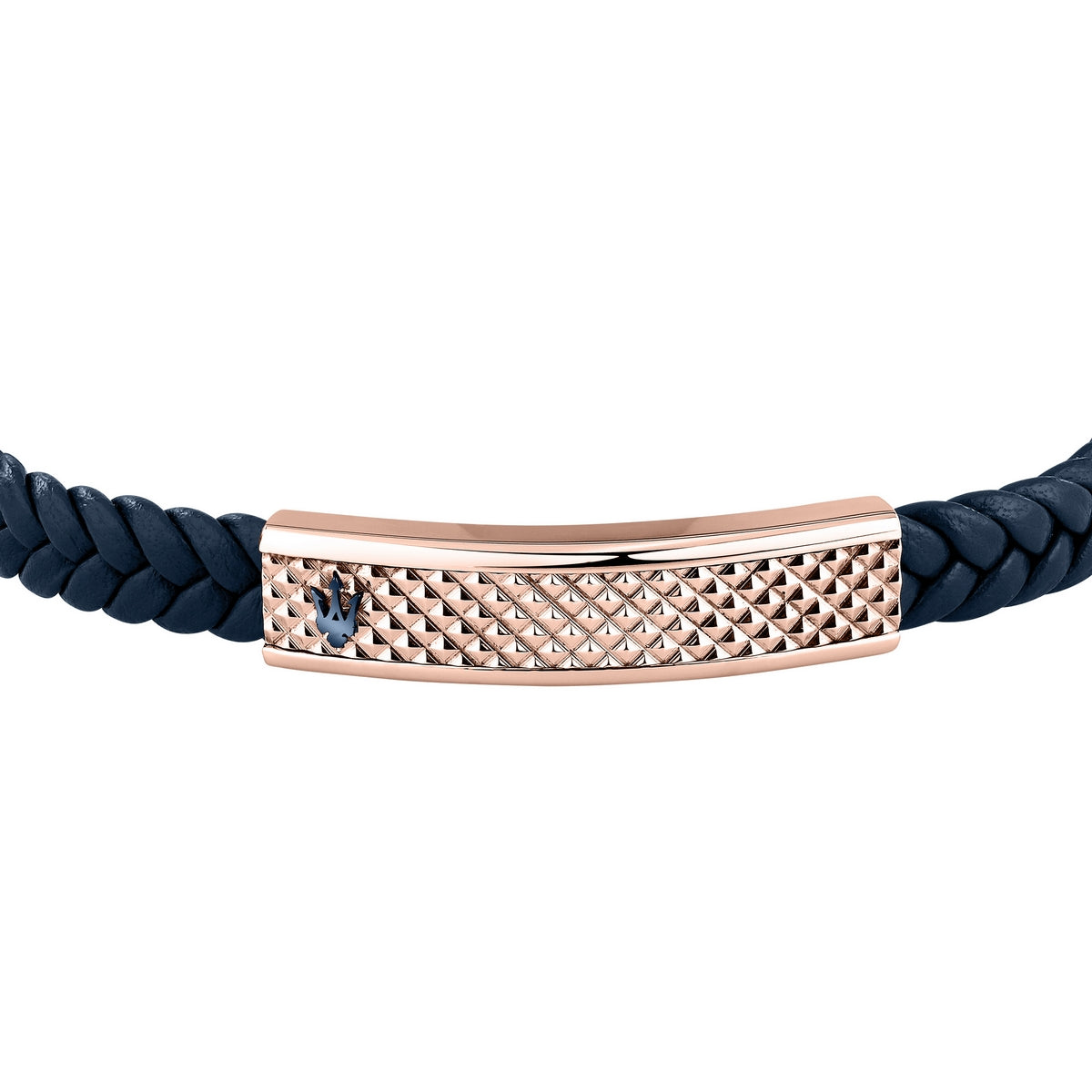 maserati jewels leather bracelet stainless steel rose gold plated+bu recycled leather 19+3.5cm