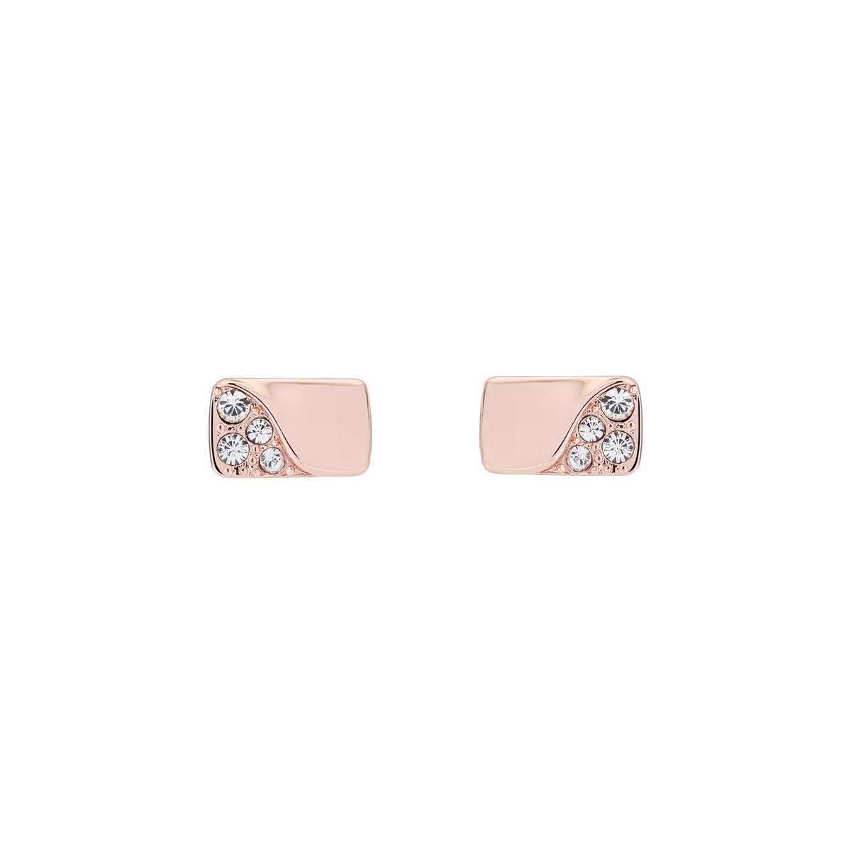 crystal bar stud earring rose gold/crystal