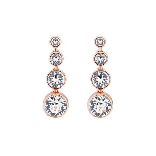 crystal flow rose gold drop earrings