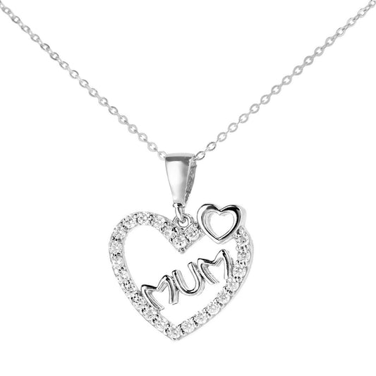 9ct gold (375) white gold pendant spring ring clasp with cubic zirconia
