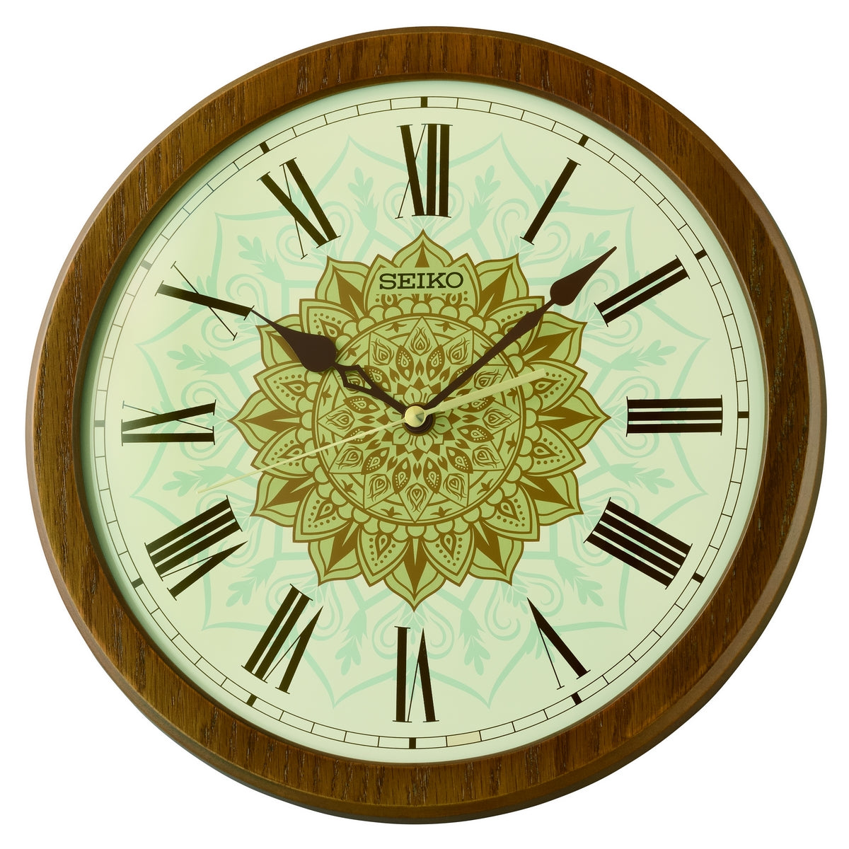seiko quartz wooden wall clock