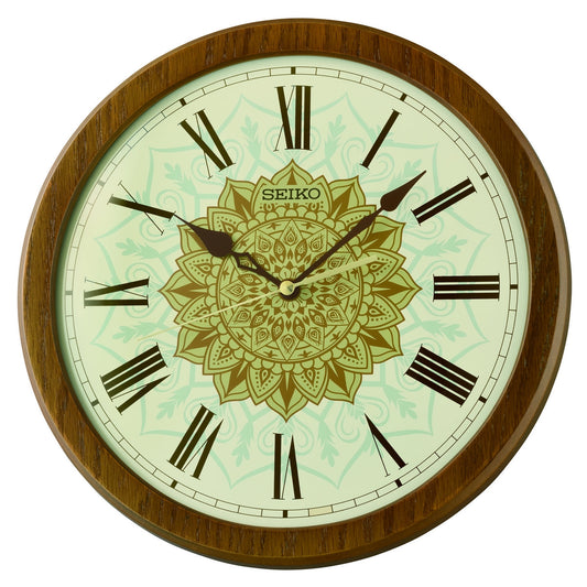 seiko quartz wooden wall clock