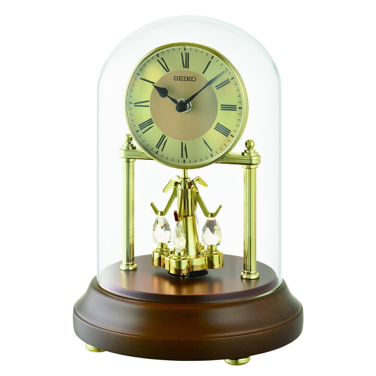 seiko quartz mantel rotating pendulum clock