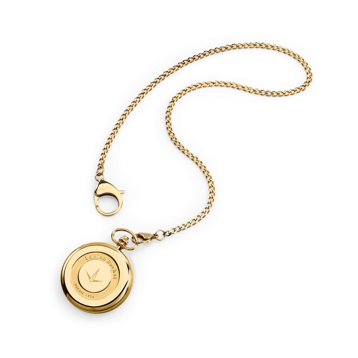 lucien rochat pocket watch and gift box mechanical gold plated