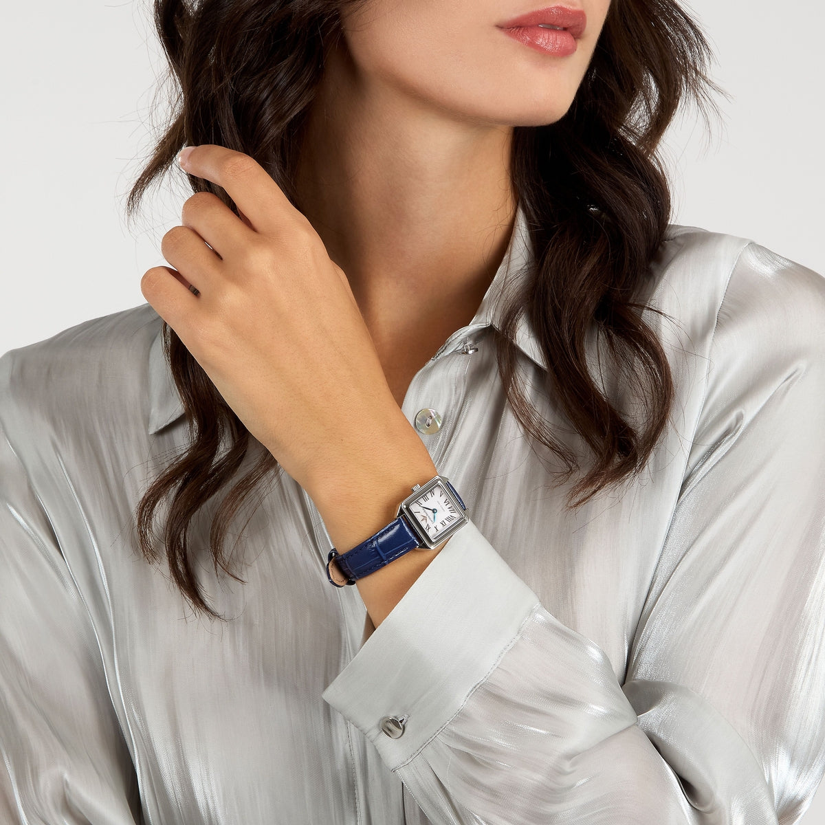 lucien rochat ladies quartz stainless steel white dial strap watch