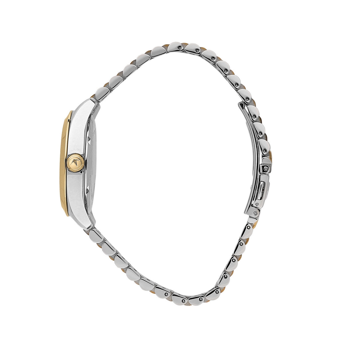 lucien rochat ladies quartz two tone white dial bracelet watch