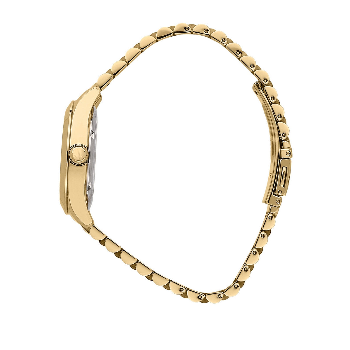 lucien rochat ladies quartz gold plated silver dial bracelet watch