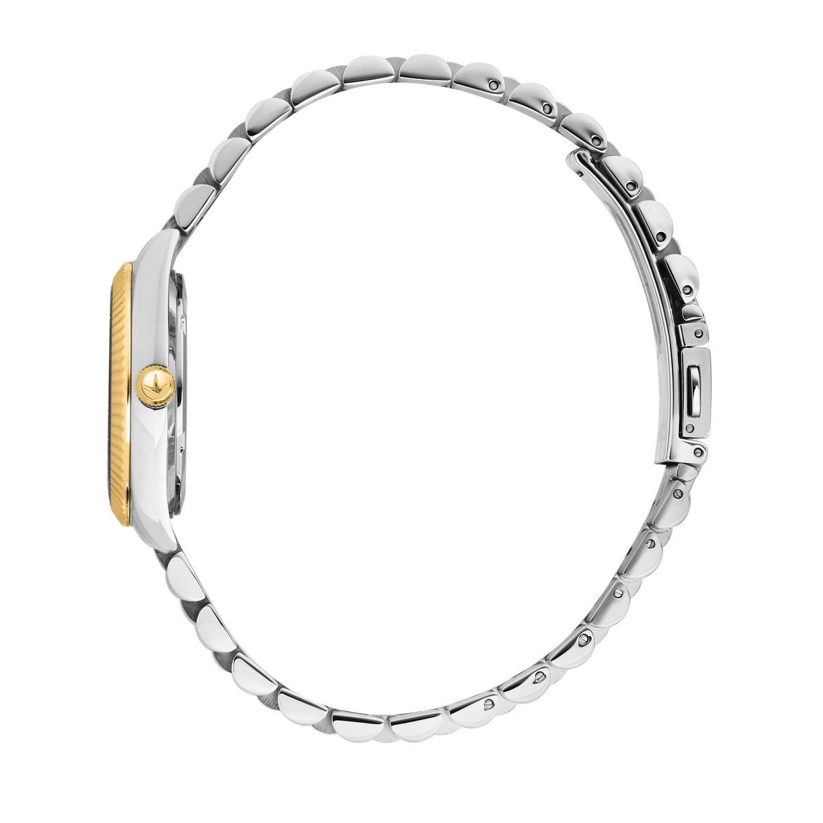 lucien rochat ladies quartz two tone white dial bracelet watch