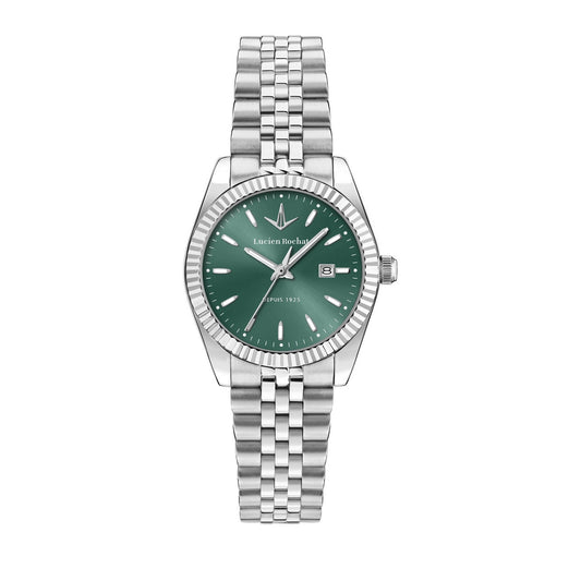 lucien rochat ladies quartz stainless steel green dial bracelet watch