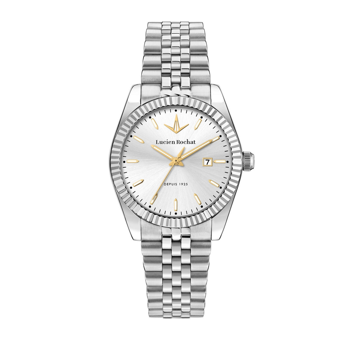 lucien rochat ladies quartz stainless steel silver dial bracelet watch