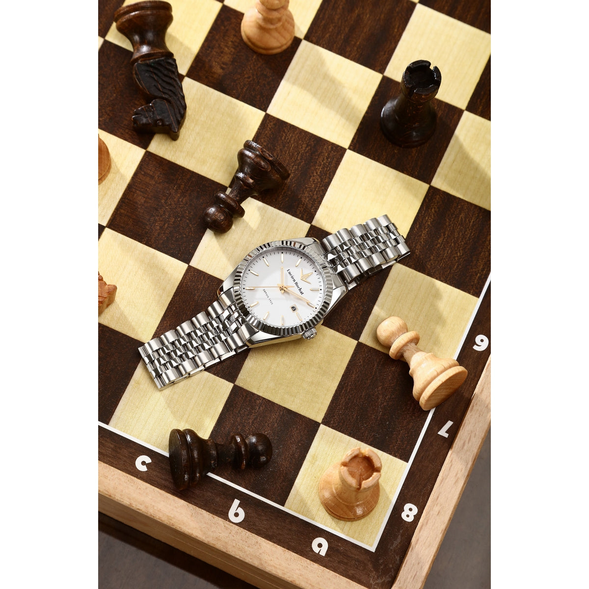 lucien rochat ladies quartz stainless steel silver dial bracelet watch