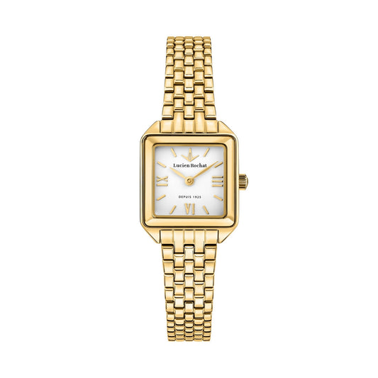 lucien rochat ladies quartz gold plated white dial bracelet watch
