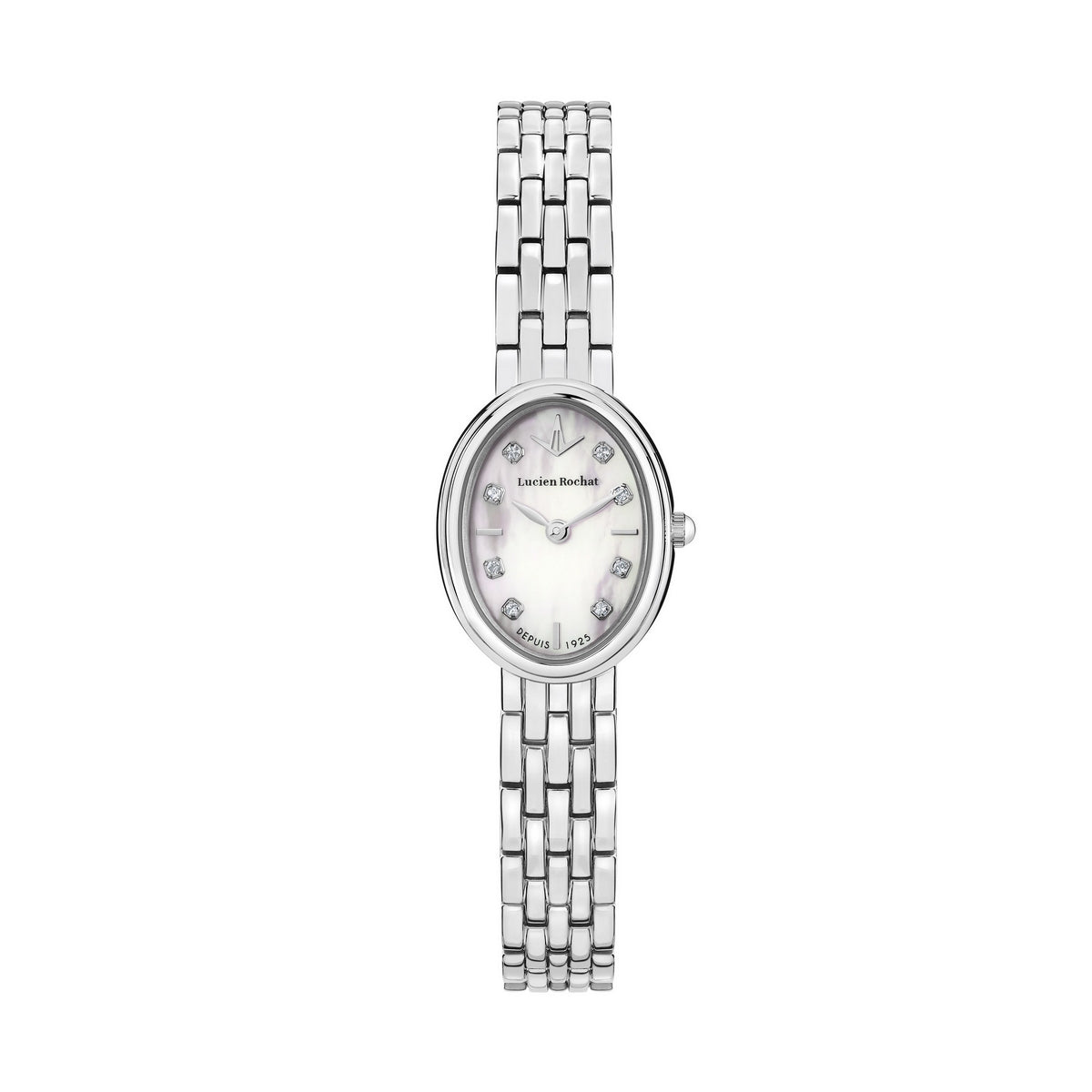 lucien rochat precieux 20mm 2h mop diamond dial stainless steel bracelet