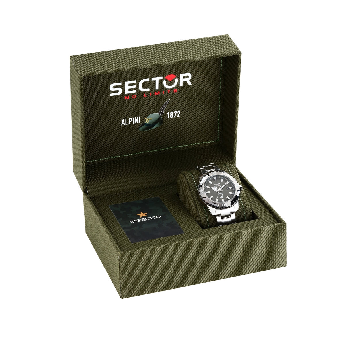 sector legend 42mm 3h green dial stainless steel bracelet